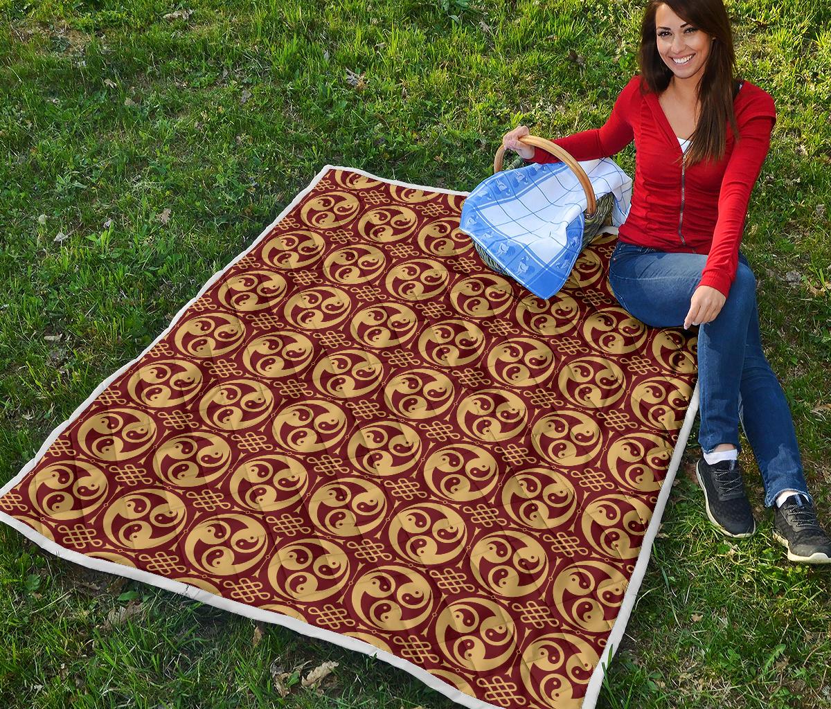 Yin Yang Style Pattern Design Print Premium Quilt-JTAMIGO.COM