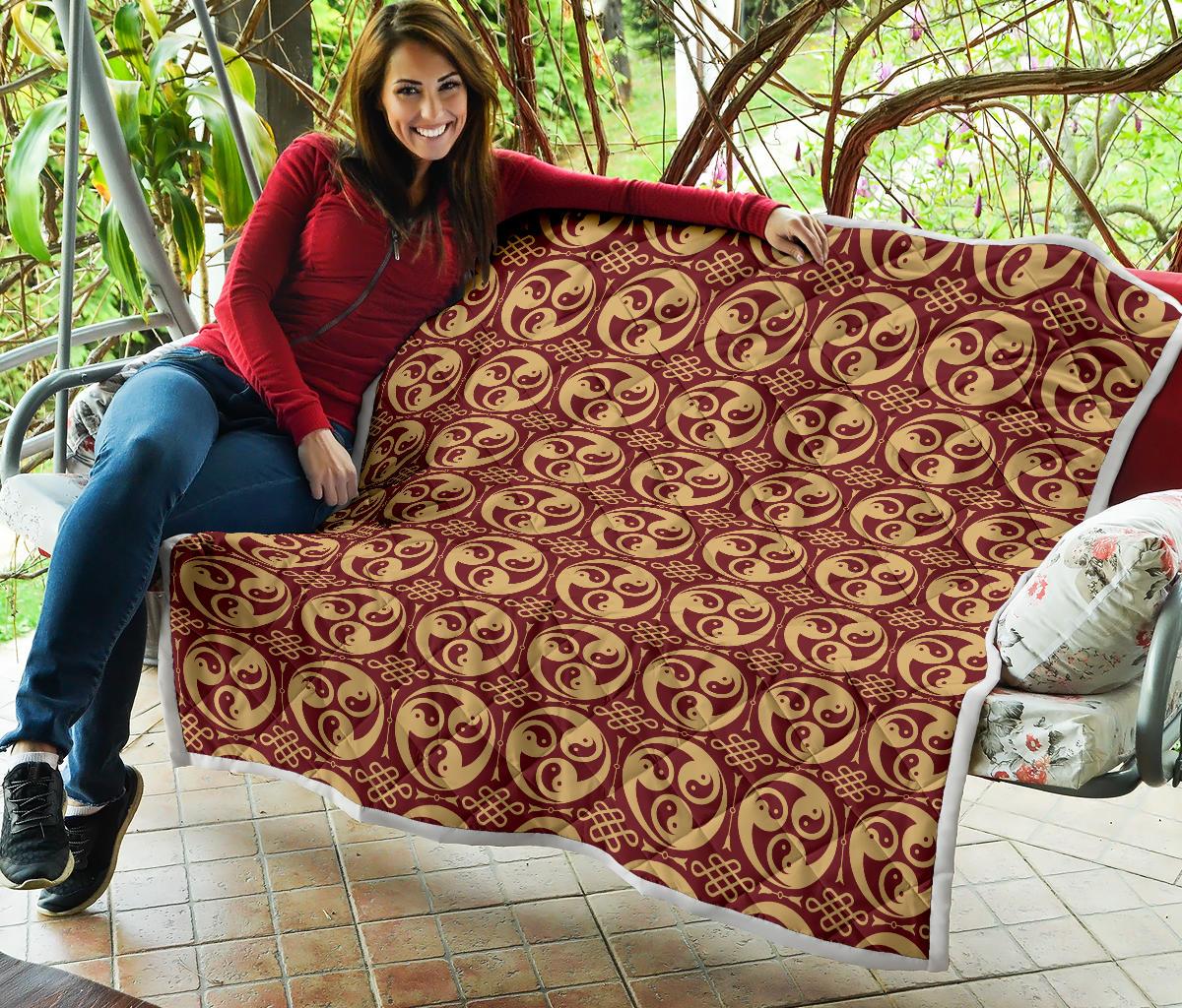 Yin Yang Style Pattern Design Print Premium Quilt-JTAMIGO.COM