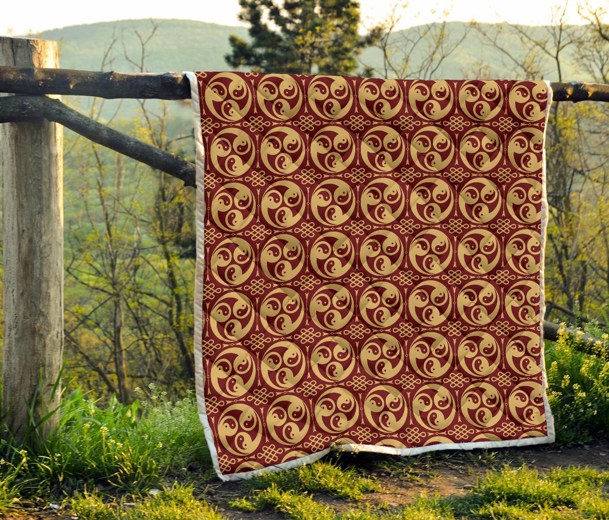 Yin Yang Style Pattern Design Print Premium Quilt-JTAMIGO.COM