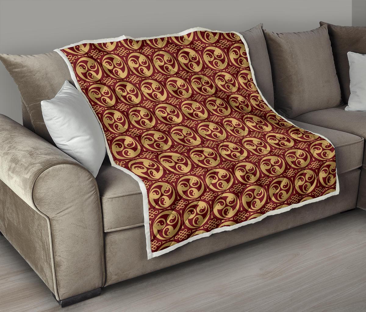 Yin Yang Style Pattern Design Print Premium Quilt-JTAMIGO.COM