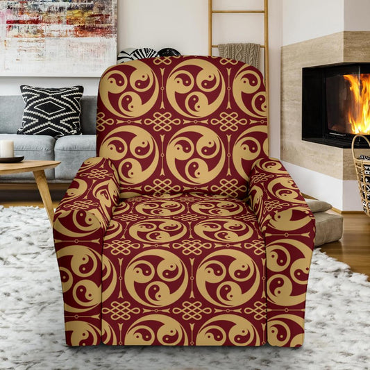 Yin Yang Style Pattern Design Print Single Sofa Slipcover -JTAMIGO.COM