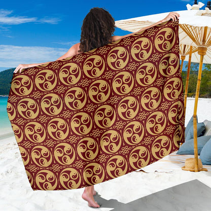 Yin Yang Style Pattern Design Print Sarong Pareo Wrap