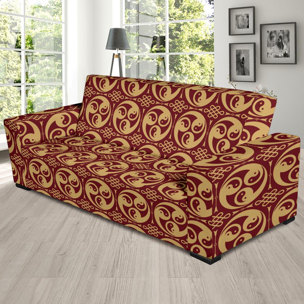 Yin Yang Style Pattern Design Print Sofa Slipcover-JTAMIGO.COM