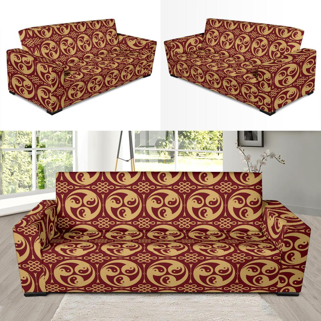 Yin Yang Style Pattern Design Print Sofa Slipcover-JTAMIGO.COM