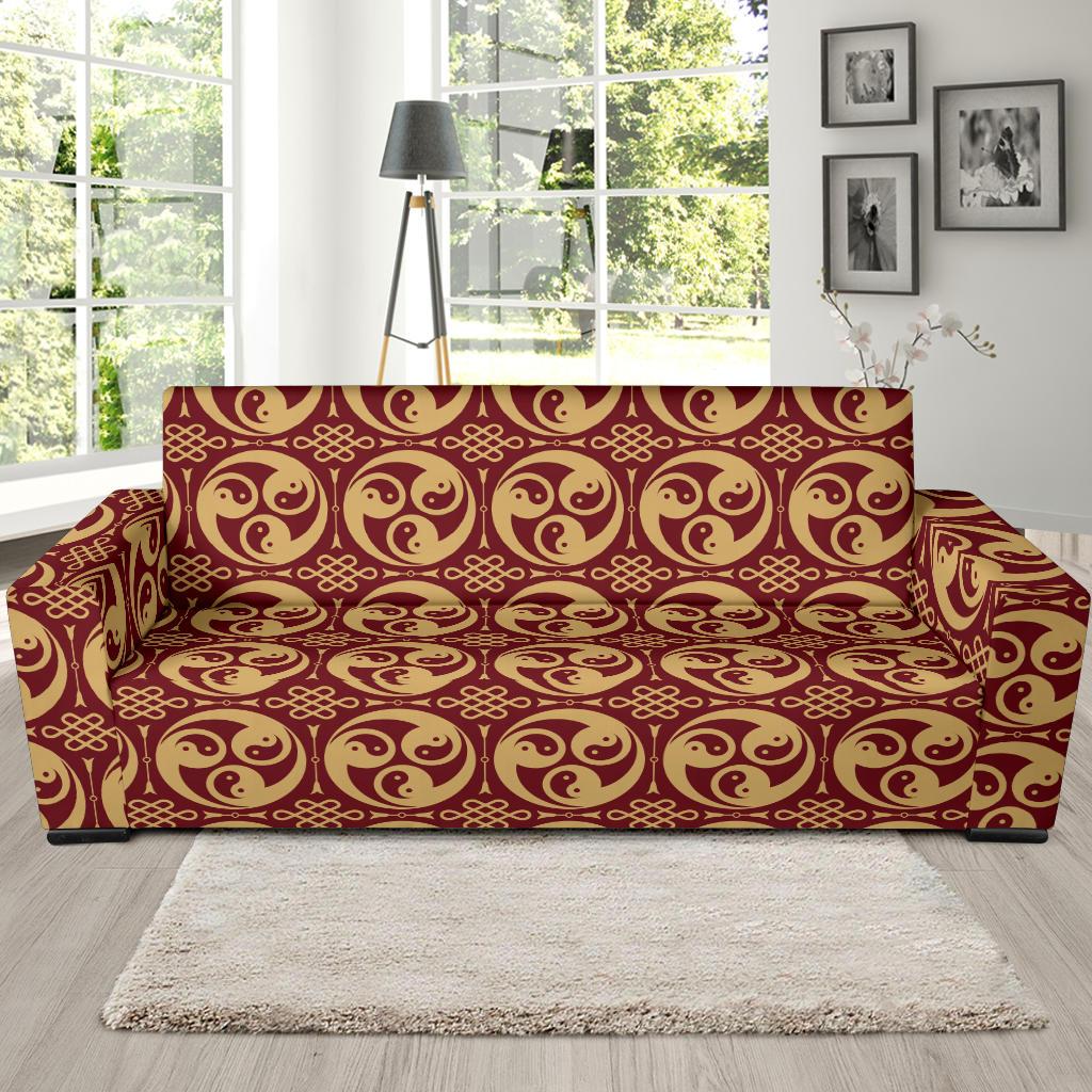 Yin Yang Style Pattern Design Print Sofa Slipcover-JTAMIGO.COM