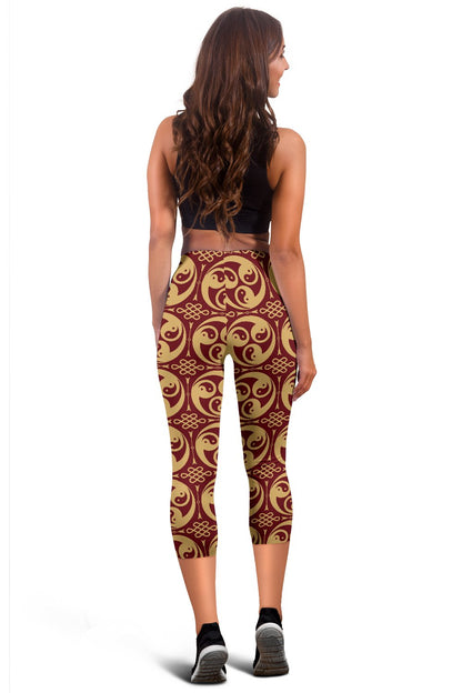 Yin Yang Style Pattern Design Print Women Capris