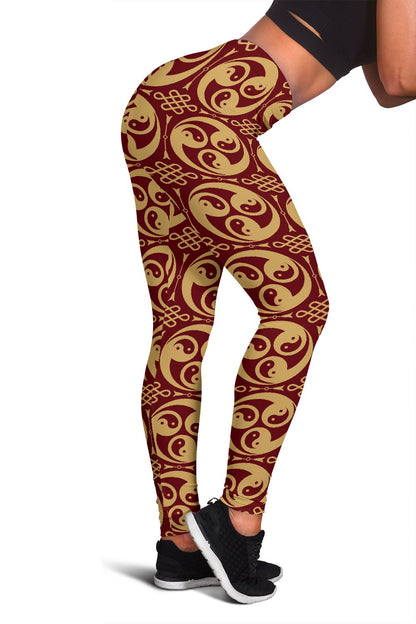Yin Yang Style Pattern Design Print Women Leggings