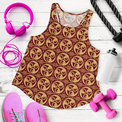 Yin Yang Style Pattern Design Print Women Racerback Tank Top