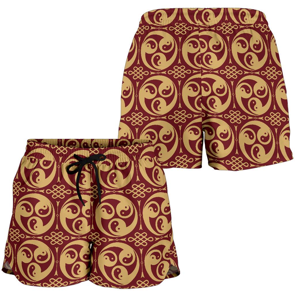 Yin Yang Style Pattern Design Print Women Shorts-JTAMIGO.COM