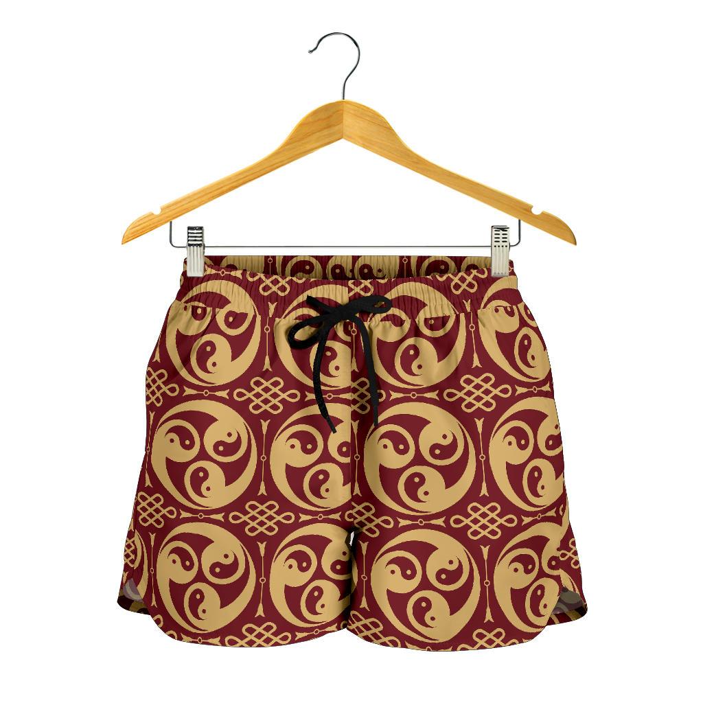 Yin Yang Style Pattern Design Print Women Shorts-JTAMIGO.COM
