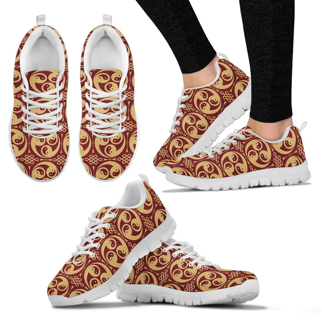 Yin Yang Style Pattern Design Print Women Sneakers Shoes