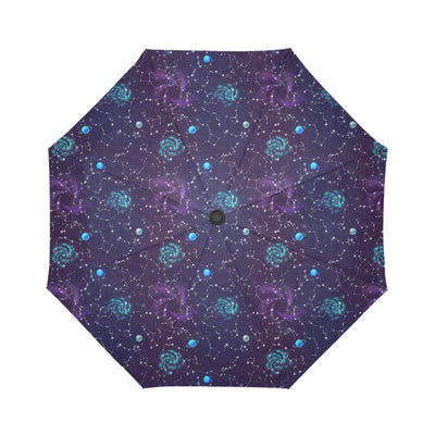 Zodiac Galaxy Design Print Automatic Foldable Umbrella