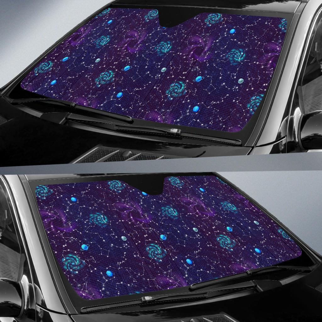Zodiac Galaxy Design Print Car Sun Shade For Windshield
