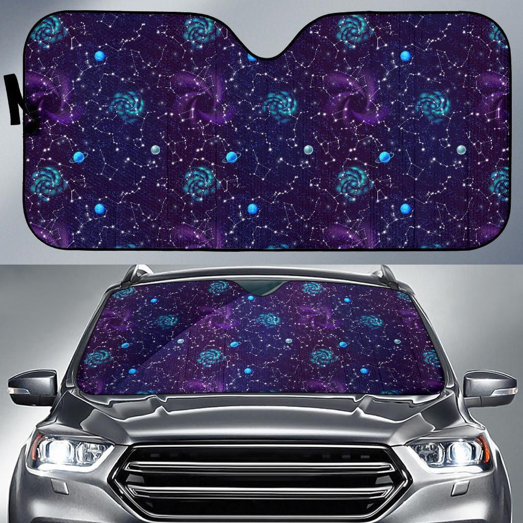 Zodiac Galaxy Design Print Car Sun Shade For Windshield