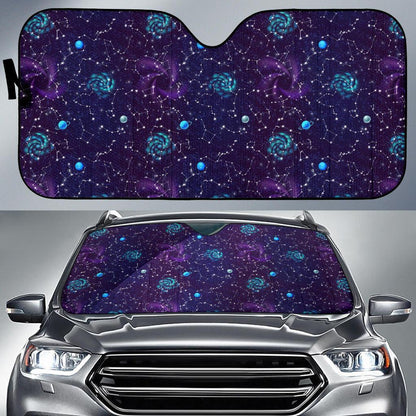 Zodiac Galaxy Design Print Car Sun Shade For Windshield