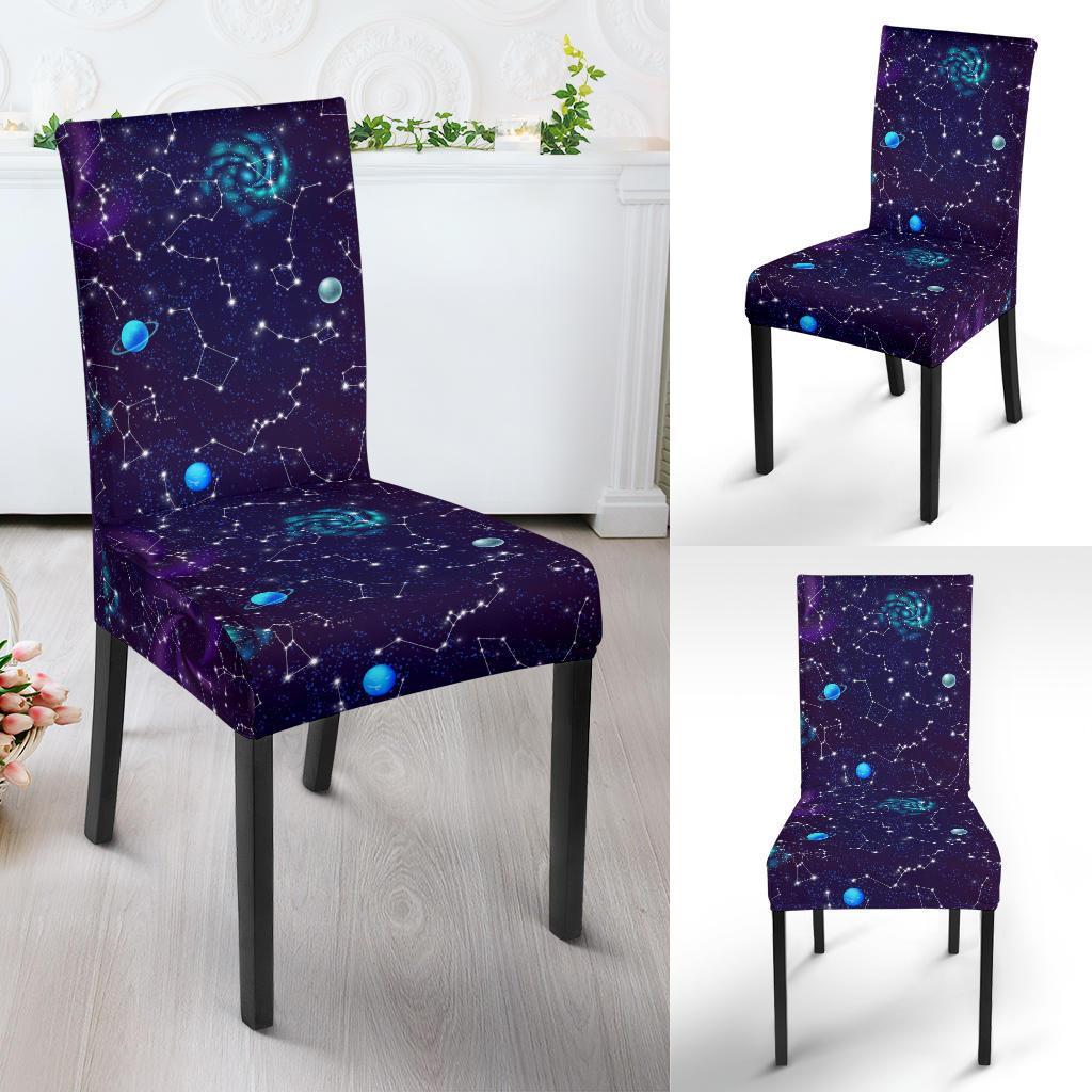 Zodiac Galaxy Design Print Dining Chair Slipcover-JTAMIGO.COM
