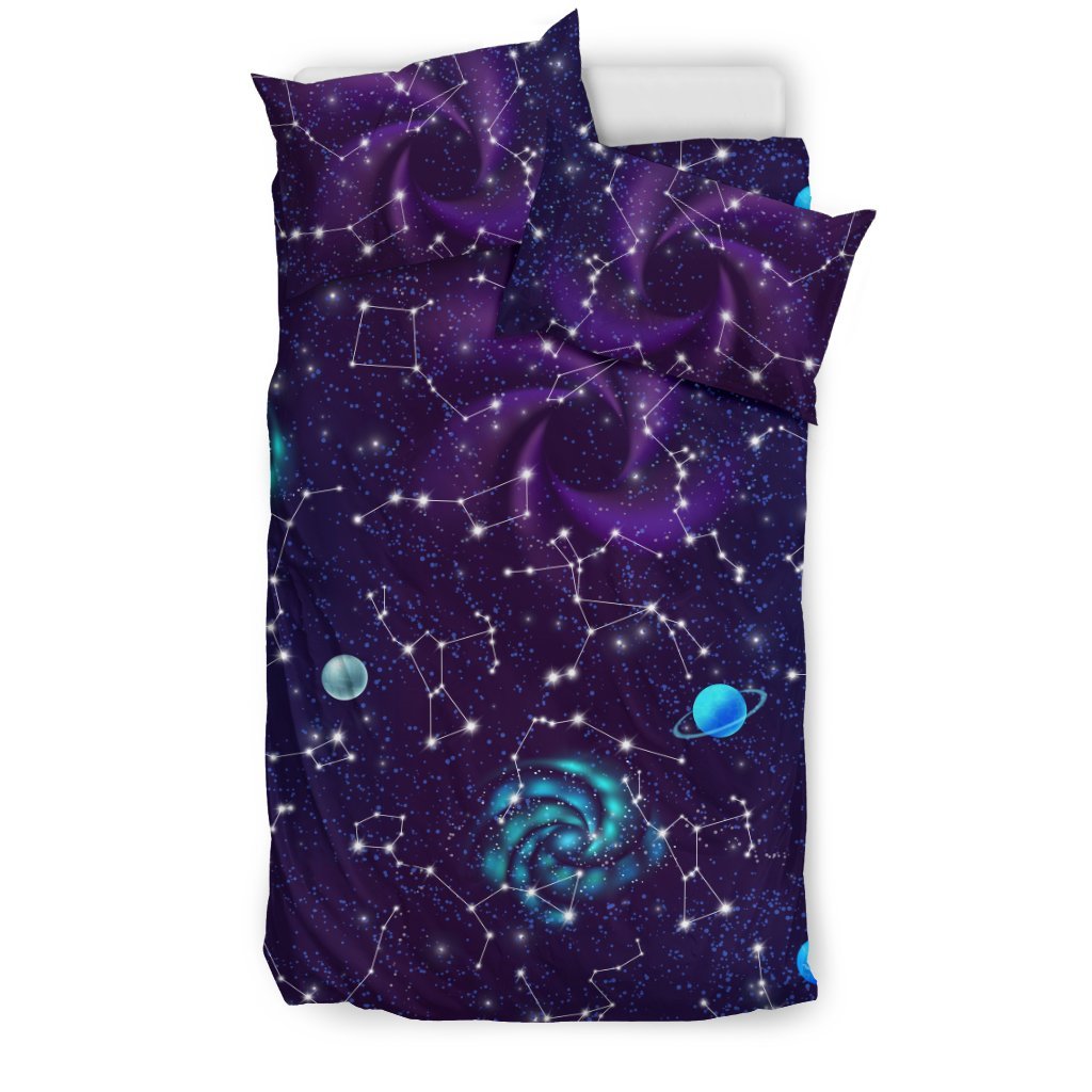 Zodiac Galaxy Design Print Duvet Cover Bedding Set