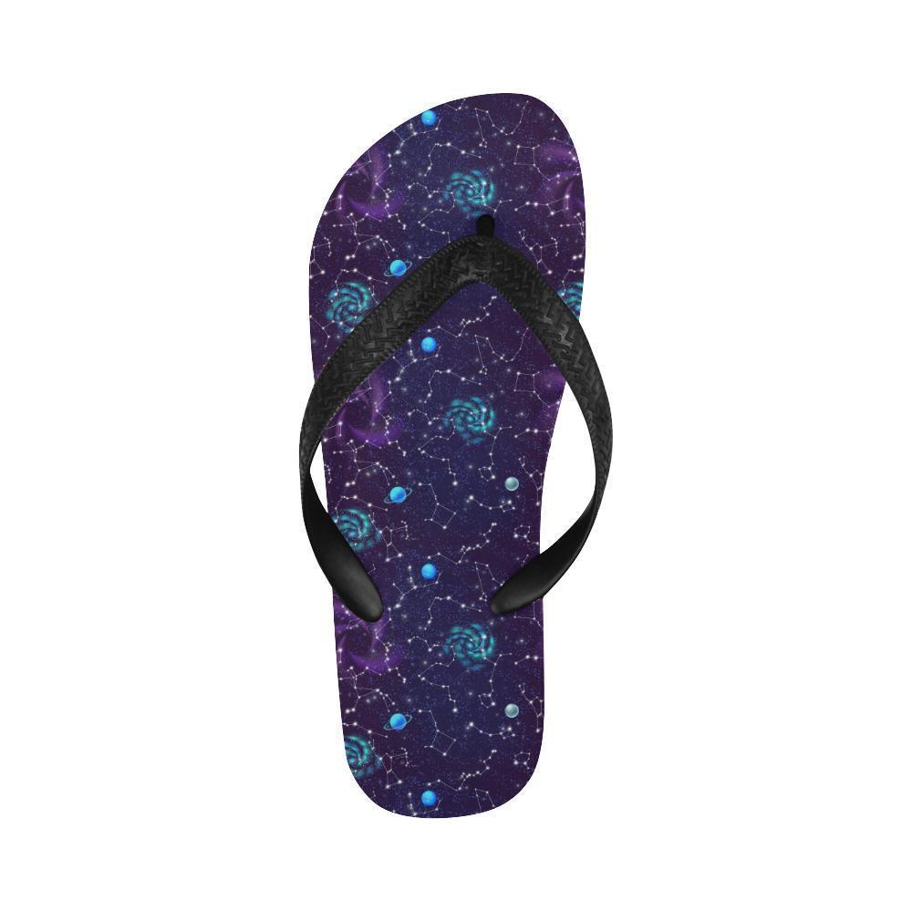 Zodiac Galaxy Design Print Flip Flops-JTAMIGO.COM