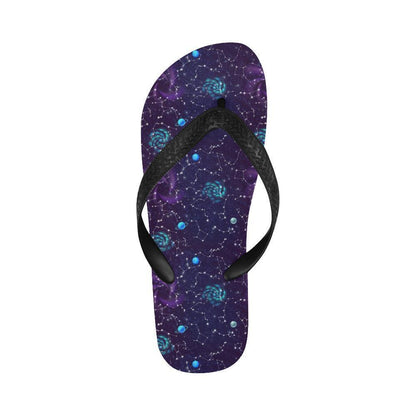 Zodiac Galaxy Design Print Flip Flops-JTAMIGO.COM