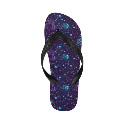 Zodiac Galaxy Design Print Flip Flops-JTAMIGO.COM