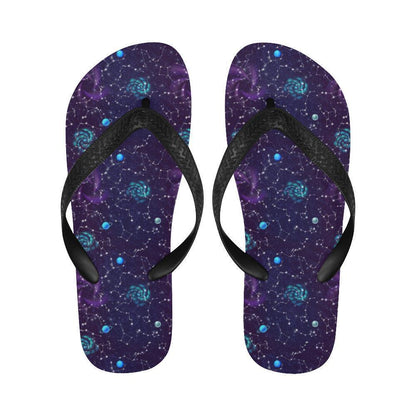 Zodiac Galaxy Design Print Flip Flops-JTAMIGO.COM