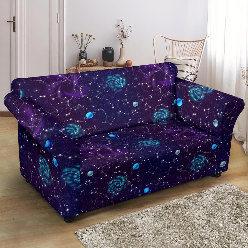 Zodiac Galaxy Design Print Loveseat Slipcover-JTAMIGO.COM