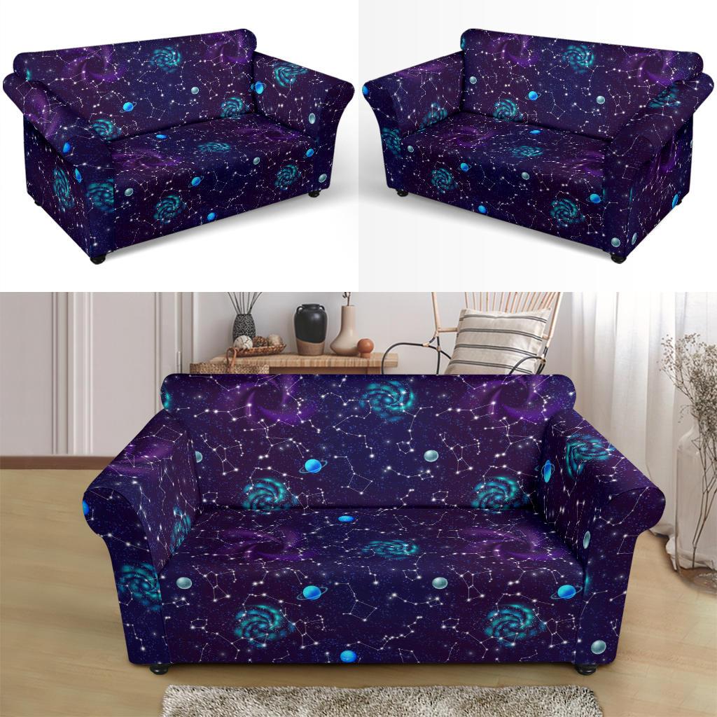 Zodiac Galaxy Design Print Loveseat Slipcover-JTAMIGO.COM