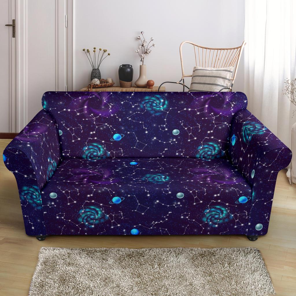 Zodiac Galaxy Design Print Loveseat Slipcover-JTAMIGO.COM