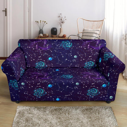 Zodiac Galaxy Design Print Loveseat Slipcover-JTAMIGO.COM