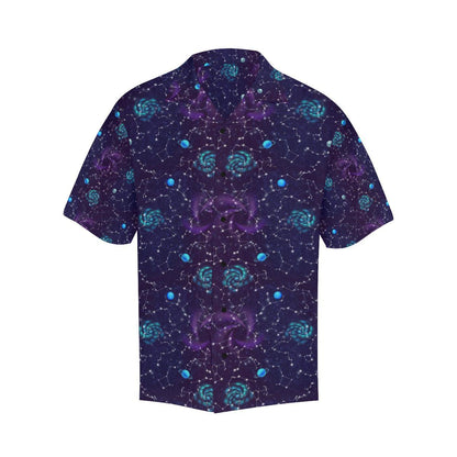 Zodiac Galaxy Design Print Men Aloha Hawaiian Shirt