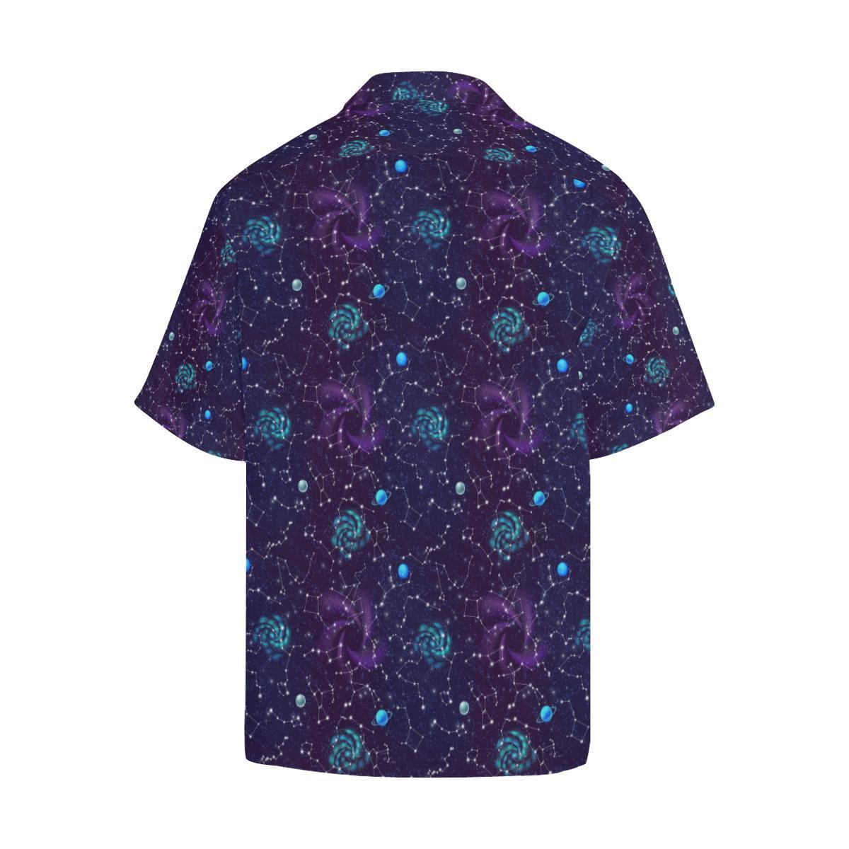 Zodiac Galaxy Design Print Men Aloha Hawaiian Shirt