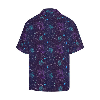 Zodiac Galaxy Design Print Men Aloha Hawaiian Shirt