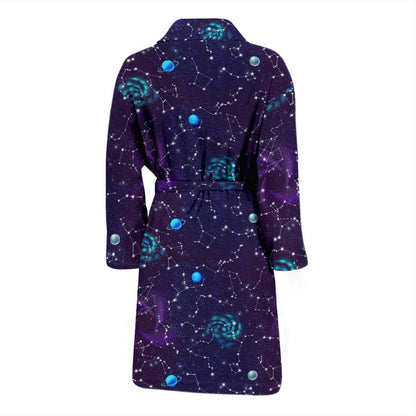 Zodiac Galaxy Design Print Men Bath Robe-JTAMIGO.COM