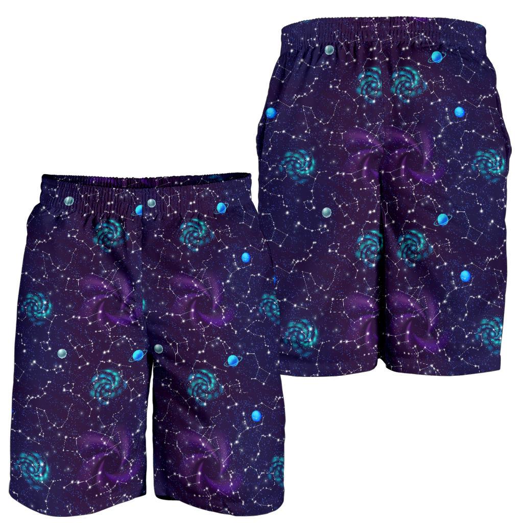 Zodiac Galaxy Design Print Mens Shorts-JTAMIGO.COM