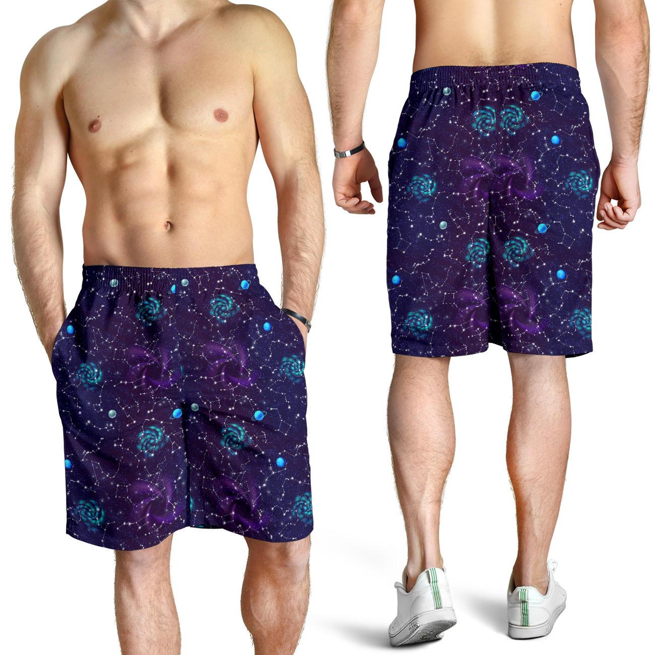 Zodiac Galaxy Design Print Mens Shorts-JTAMIGO.COM