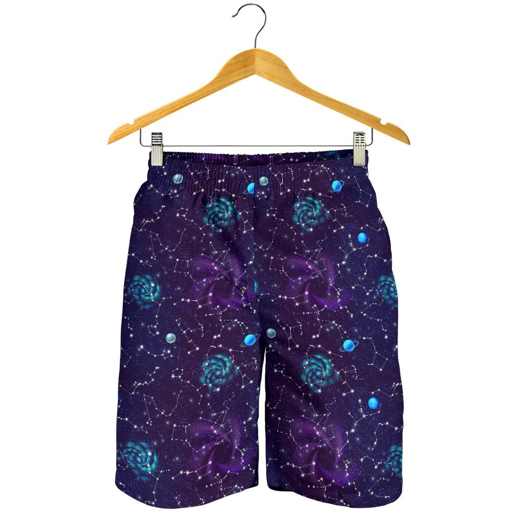 Zodiac Galaxy Design Print Mens Shorts-JTAMIGO.COM