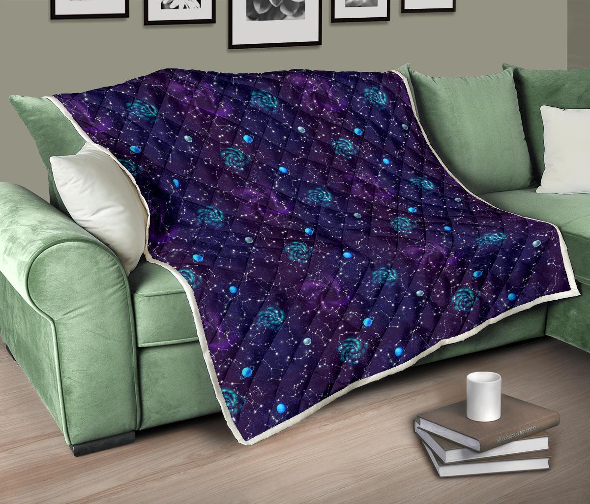 Zodiac Galaxy Design Print Premium Quilt-JTAMIGO.COM