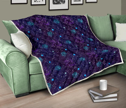 Zodiac Galaxy Design Print Premium Quilt-JTAMIGO.COM