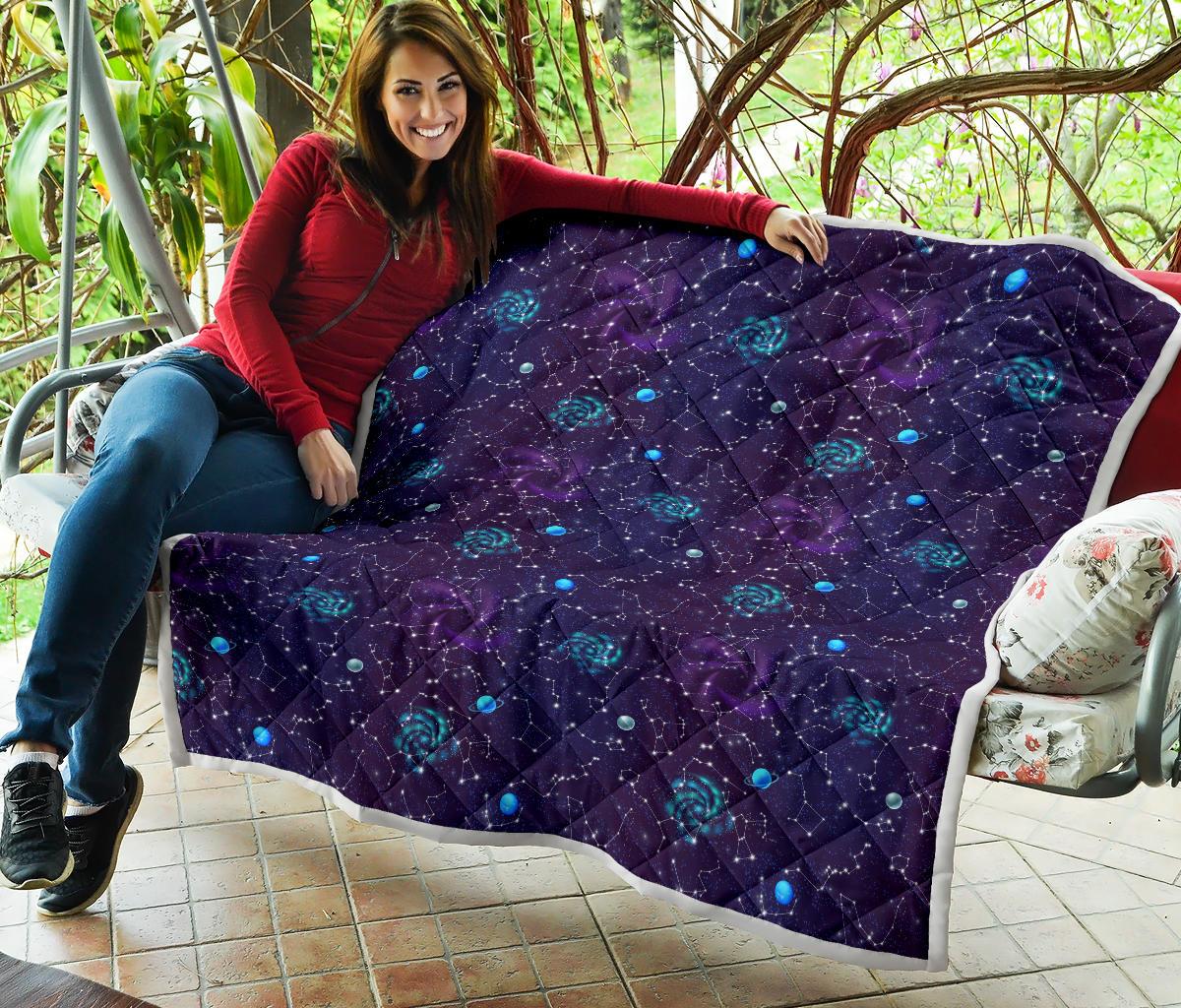 Zodiac Galaxy Design Print Premium Quilt-JTAMIGO.COM