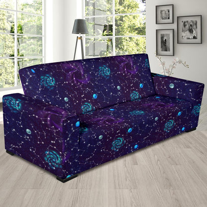 Zodiac Galaxy Design Print Sofa Slipcover-JTAMIGO.COM