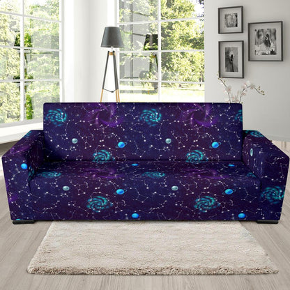 Zodiac Galaxy Design Print Sofa Slipcover-JTAMIGO.COM