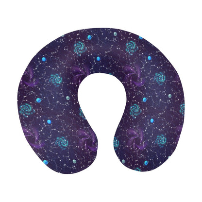 Zodiac Galaxy Design Print U-Shaped Travel Neck Pillow-JTAMIGO.COM