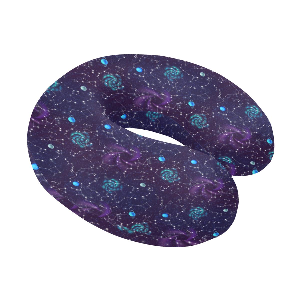 Zodiac Galaxy Design Print U-Shaped Travel Neck Pillow-JTAMIGO.COM