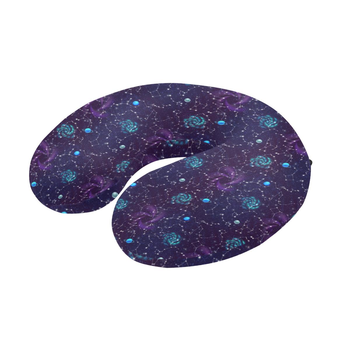Zodiac Galaxy Design Print U-Shaped Travel Neck Pillow-JTAMIGO.COM