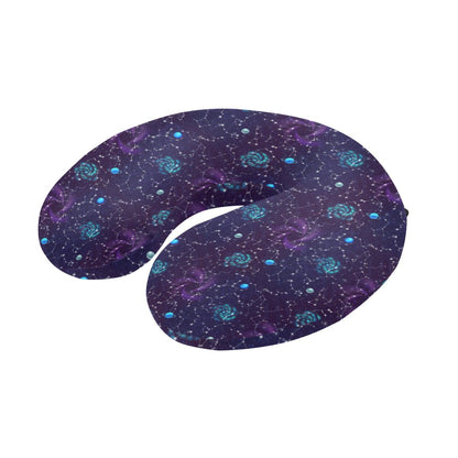 Zodiac Galaxy Design Print U-Shaped Travel Neck Pillow-JTAMIGO.COM