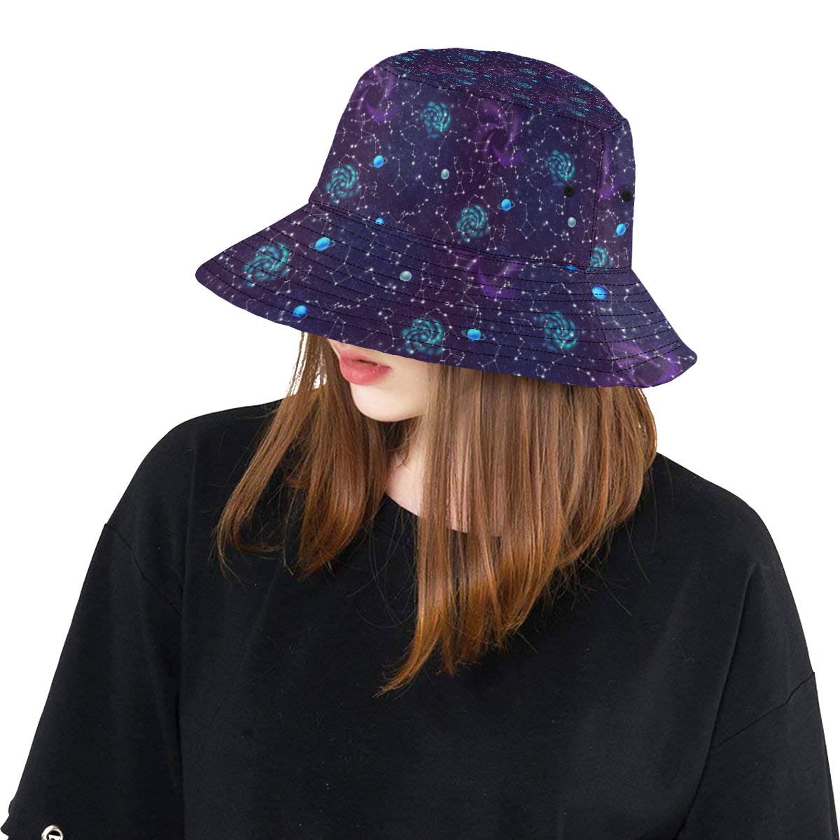 Zodiac Galaxy Design Print Unisex Bucket Hat
