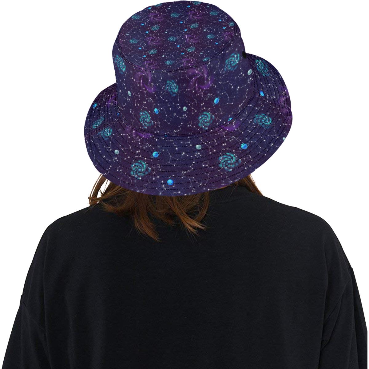Zodiac Galaxy Design Print Unisex Bucket Hat