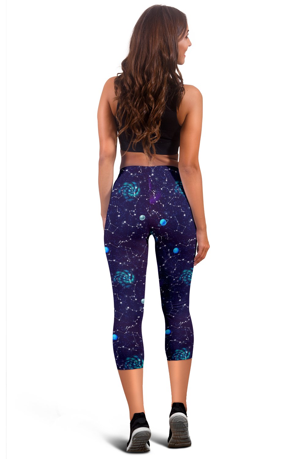 Zodiac Galaxy Design Print Women Capris