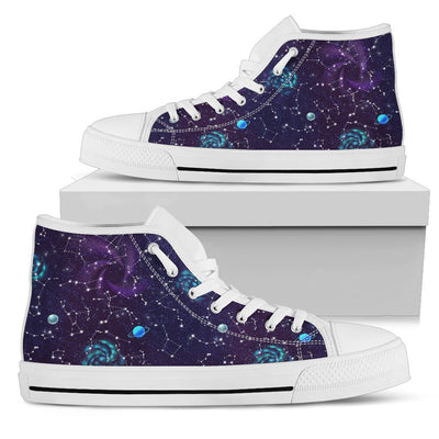 Zodiac Galaxy Design Print Women High Top Shoes