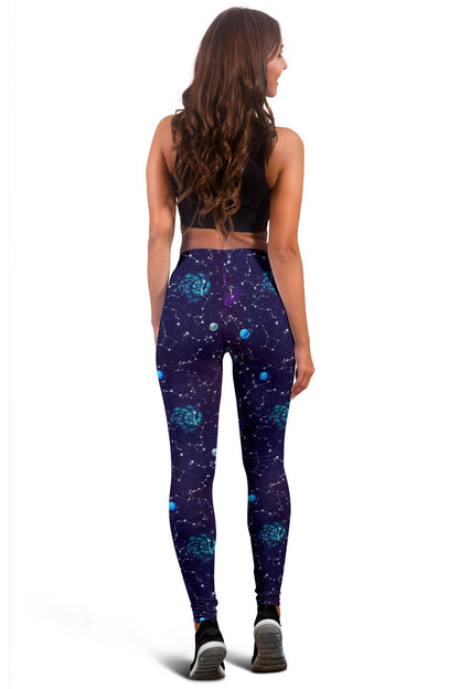 Zodiac Galaxy Design Print Women Leggings